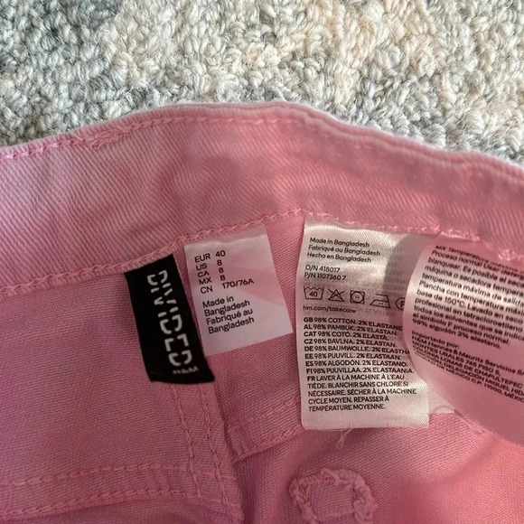 H&M baby pink high waisted/wide leg jeans - Picture 2 of 3